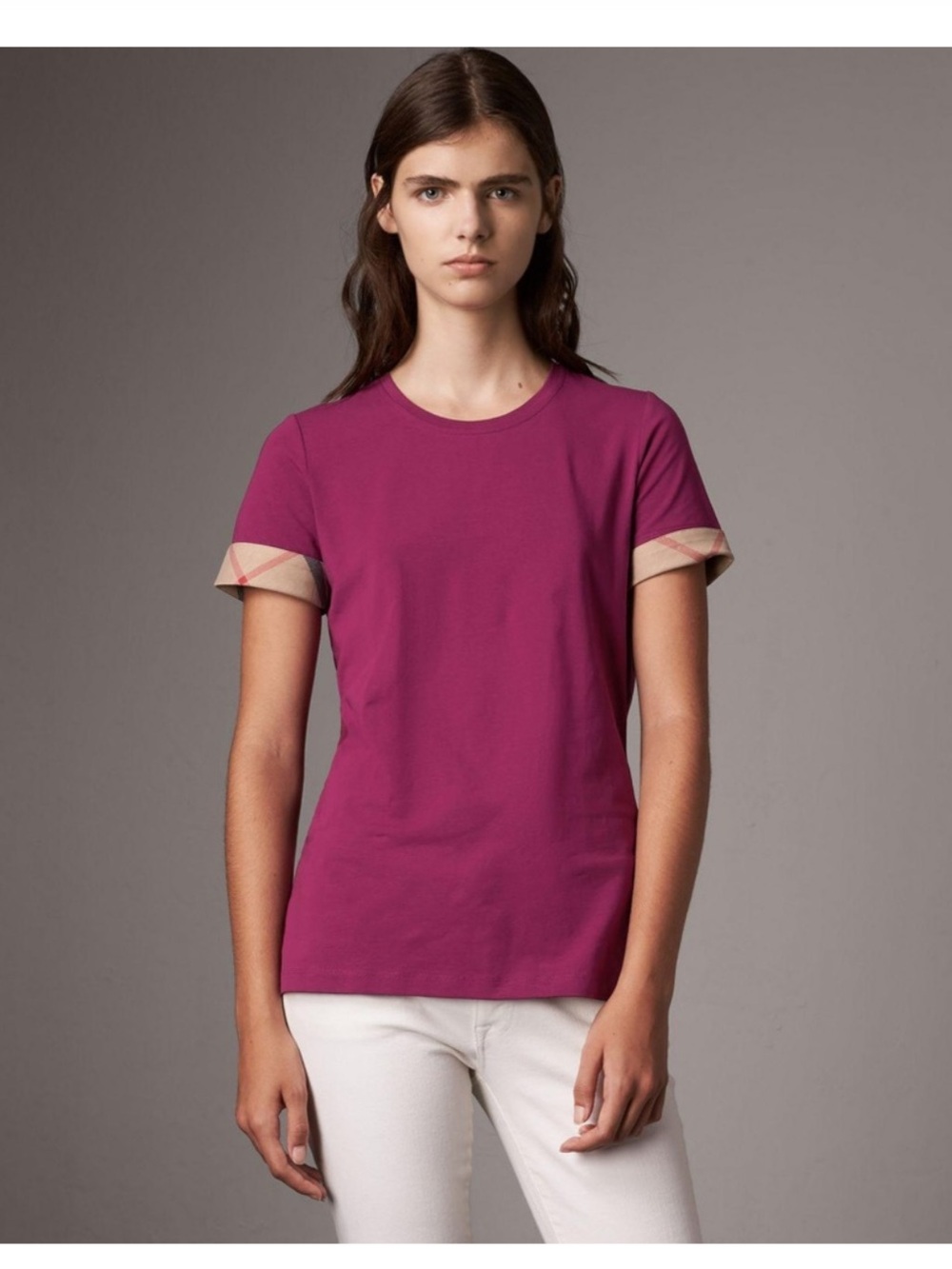 Burberry Check T Shirt in Magenta Pink New with Tags!